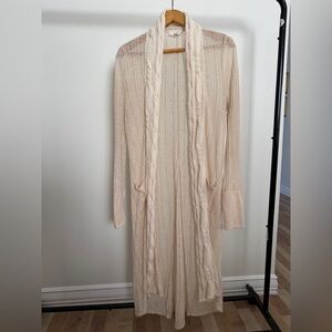 En Creme Cream Knit Duster